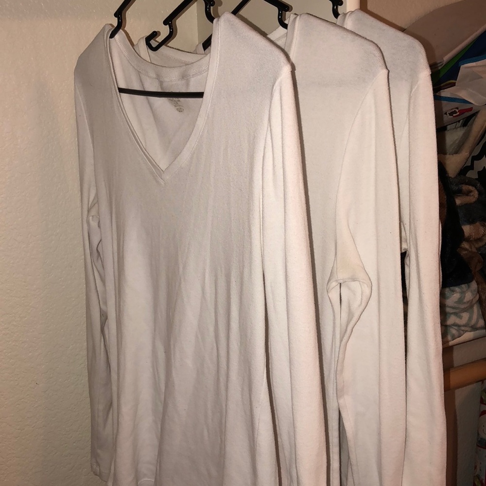 3 Old Navy White V-Neck long sleeve